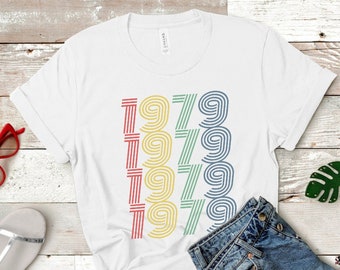 1979 Birthday T-Shirt 1979 TShirt Retro Shirt 45th Birthday Gift 1979 Birthday Custom Gift For Him Gift For Her Vintage 1979 Shirt 1979 Tee