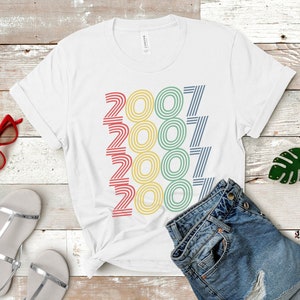 2007 Birthday T-Shirt 2007 TShirt Retro Shirt 16 Birthday Gift 2007 Birthday Gift For Him Gift For Her Vintage 2007 Shirt