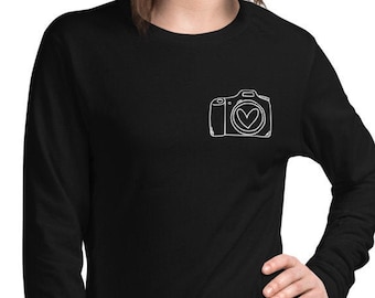 Custom Love Photography Long Sleeve Tee Photographer T-Shirt Camera Shirt Photographer Gift Photography TShirt Personalized Photographer Tee