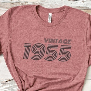 Camiseta de cumpleaños vintage de 1955, camiseta de 1955, camiseta retro, regalo de 70 cumpleaños, regalo de cumpleaños de 1955 para él, regalo para ella, camiseta vintage de 1955, camiseta de 1955