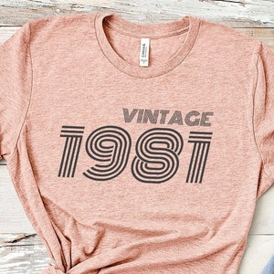 Vintage 1981 Birthday T-Shirt 1981 TShirt Retro Shirt 42 Birthday Gift 1981 Birthday Gift For Him Gift For Her Vintage 1981 Shirt 1981 Tee