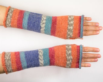 Hand Knit Fingerless Gloves Hand-Knitted Arm Warmers Knit Wrist Warmer Knitted Fingerless Mitts Handmade Fingerless Gloves Women