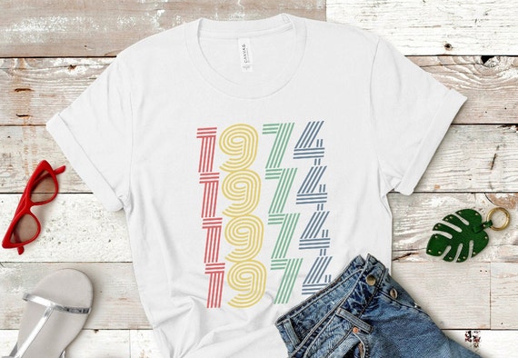 1974 Birthday T-Shirt 1974 TShirt Retro Shirt 50th Birthday Gift 1974 Birthday Custom Gift For Him Gift For Her Vintage 1974 Shirt 1974 Tee