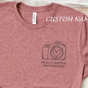 Personalized Photographer T-Shirt  T-Shirt Photographer TShirt Camera Shirt Photographer Gift Photography TShirt Custom Photographer T-Shirt