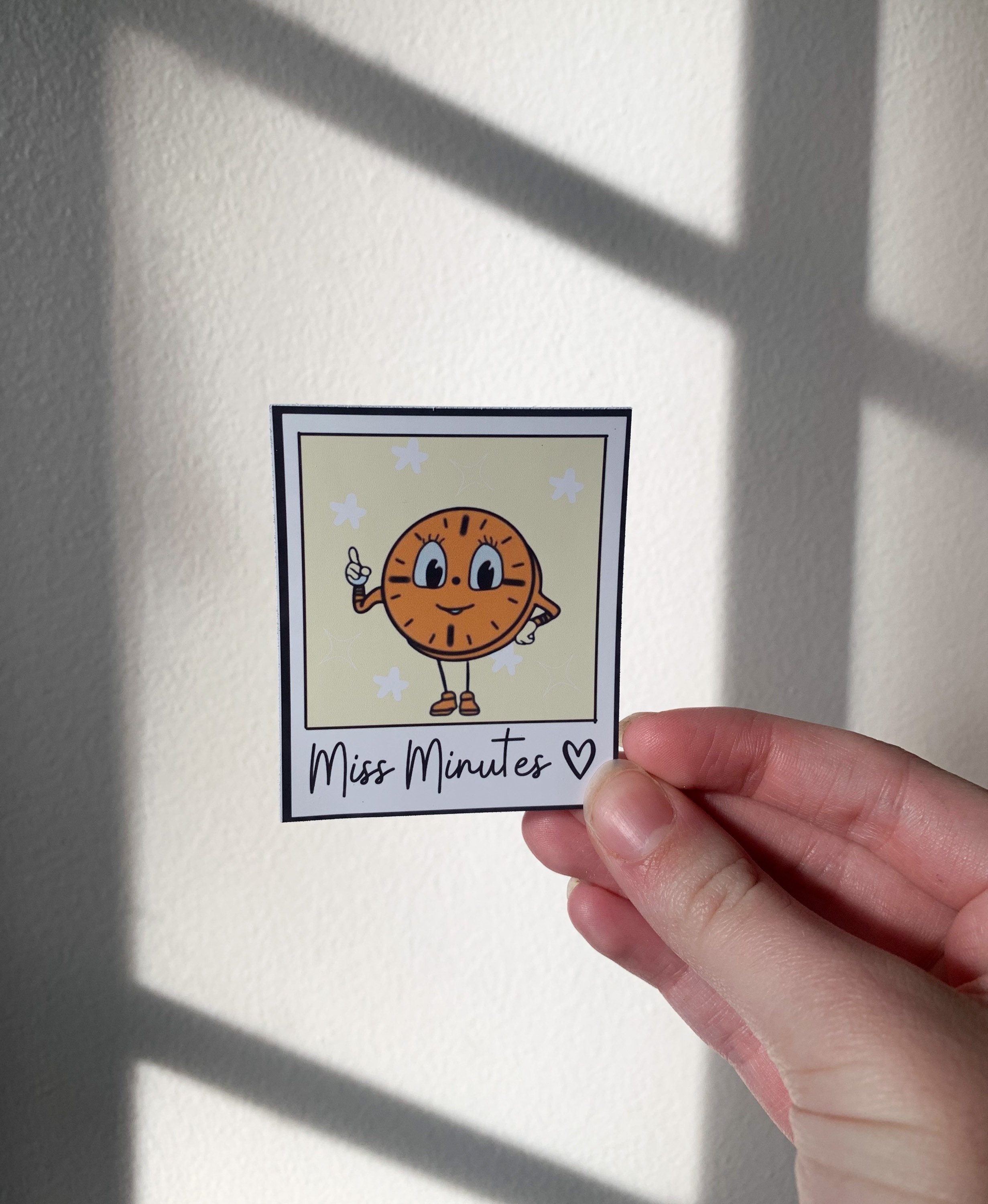 miss minutes vinyl or waterproof "polaroid" sticker || Loki