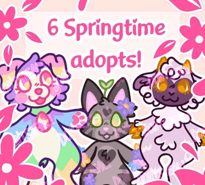 Springtime Furry Adopts!- Oc Art Fursona Easter Springtime Character ...