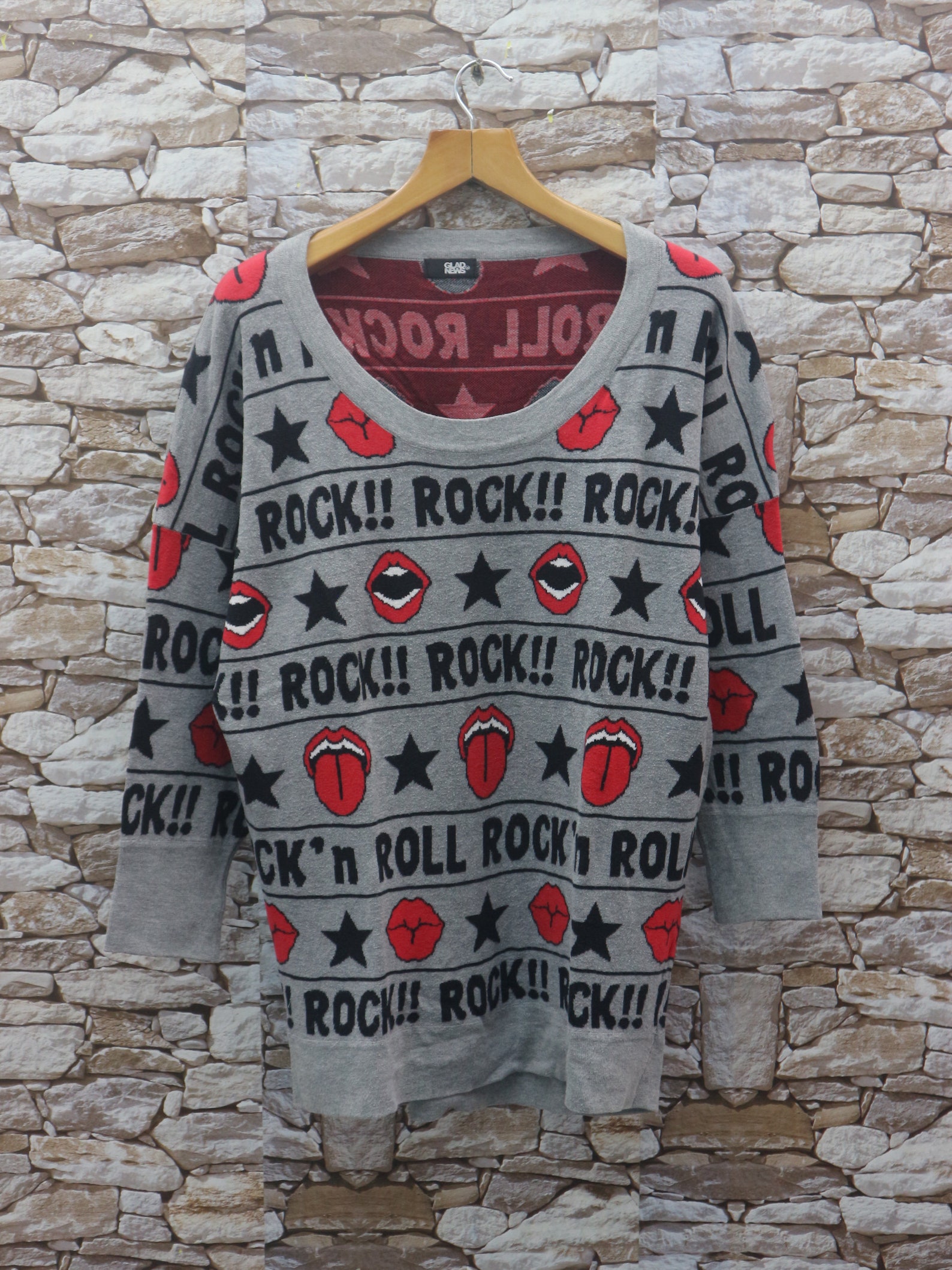 Vintage Rock N Roll Sweatshirt Music Fashion Designer Sweater Etsy