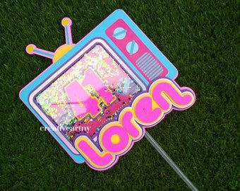 80s Cake topper 90s Cake Topper. 80s Birthday Theme. Retro Cake Topper, throwback 80s theme cake topper- neon shaker cake  topper