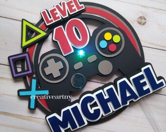 Gamer Cake Topper, Video Game Cake Topper, Gamer Birthday Party, Gaming Cake Topper Birthday, Gamer Controller