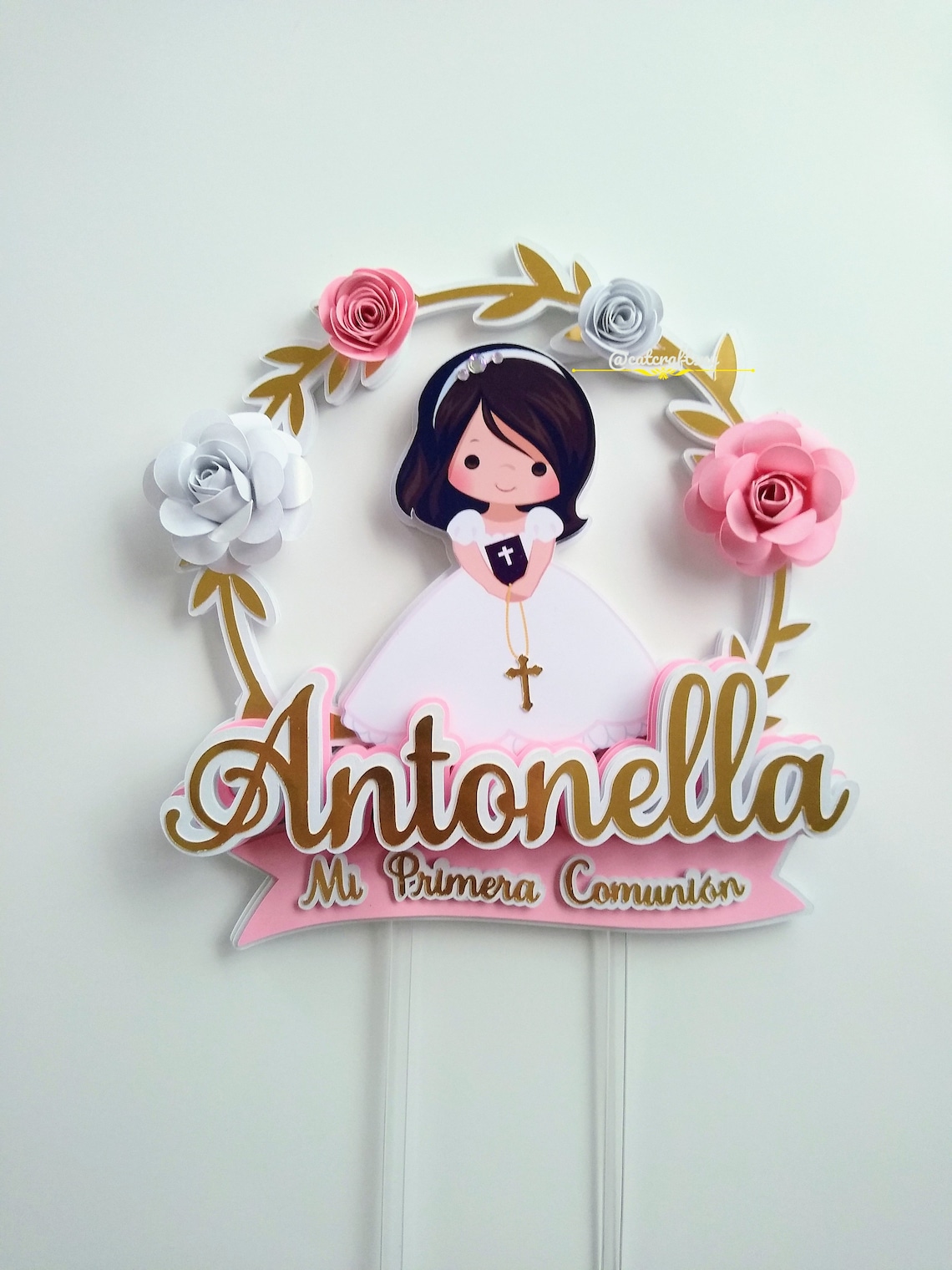 First Communion Cake Topperfirst communion girl personalized Etsy