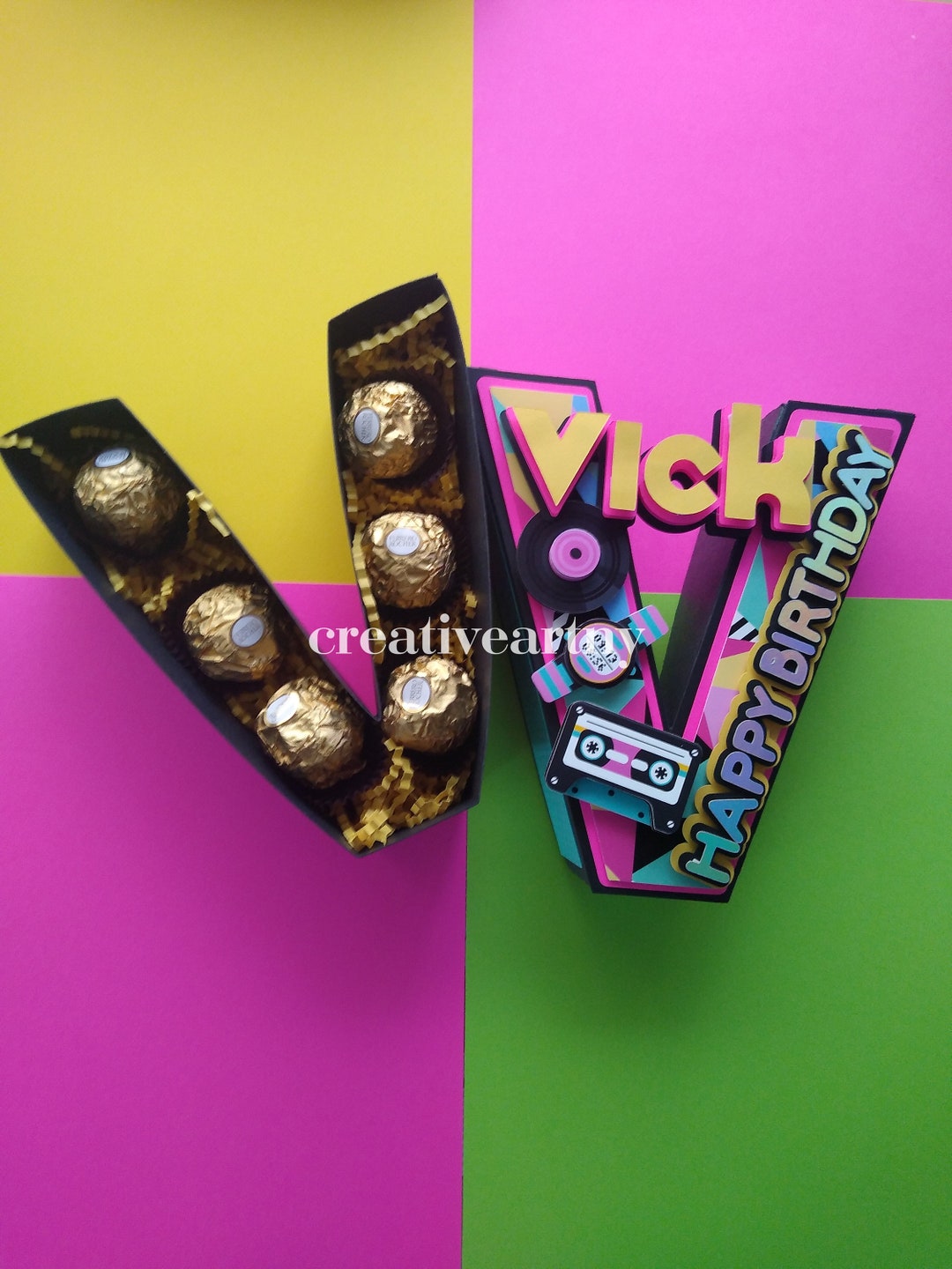 Retro 3d Letter Box Personalized Letter Box for Treats Etsy