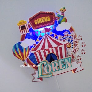 Circus cake topper, circus tent cake topper, carnival cake topper, circus theme cake topper