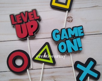 Gamer Cake Topper,  Gamer cupackae toppers, Video Game Cake Topper,  Birthday Party, Gaming Cake Topper Birthday