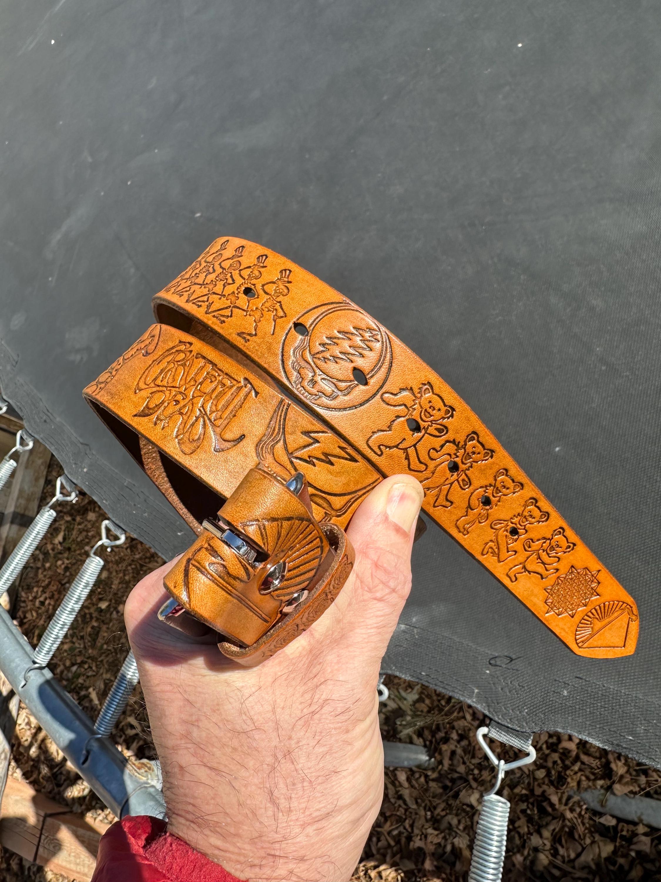 Grateful Dead Leather Belts - Etsy