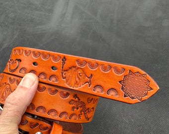 Phish leather belt