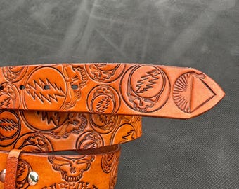 Grateful Dead handmade leather belt