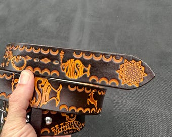 Phish leather belt
