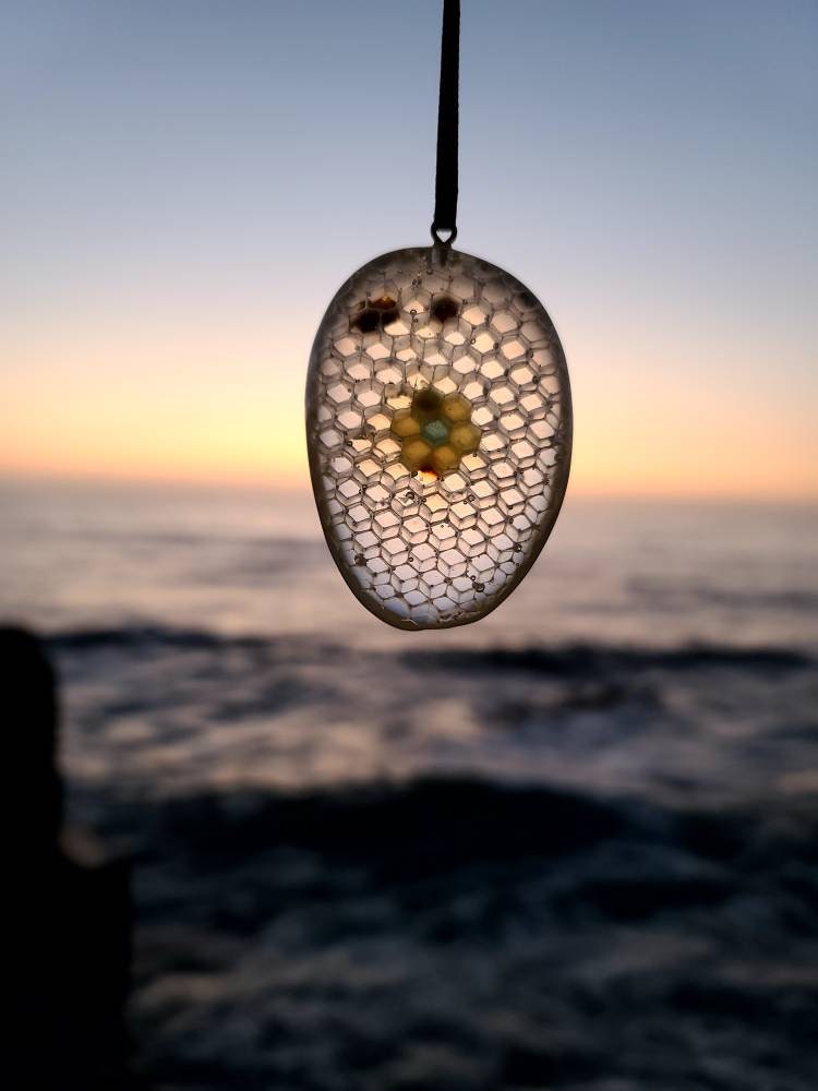 Medium Translucent Colored Honey Comb Oval Shape With UV | Etsy