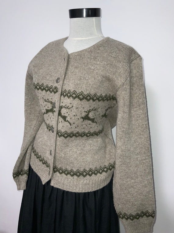 Tyrolean Brown Wool Antlers Sweater Brown Austrian Sweater | Etsy