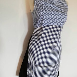 Max & Co dress, max mara dress, blue designer dress, summer dress, geometric pattern dress, office dress, secretary dress