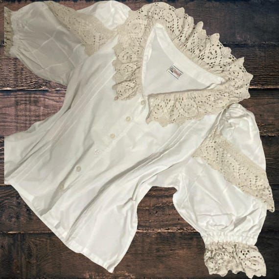 Embroidered Dirndl Blouse: Balloon Sleeves, Size M / D 42 - Etsy