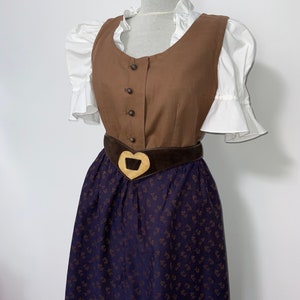 Gorgeous vintage dirndl dress, brown purple dirndl, trachten, prairie, Oktoberfest fashion, German Austrian dress, tyrolean, folk dress