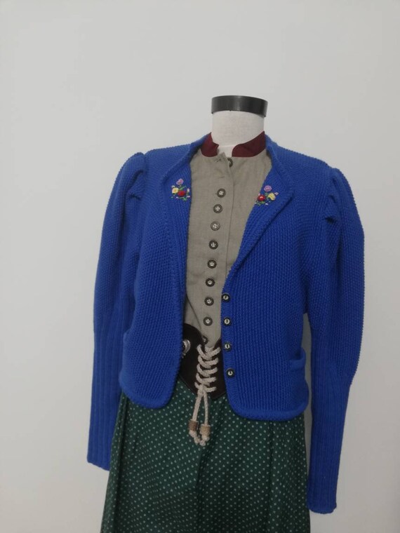 Tyrolean hand knit sweater, wool sweater, balloon
