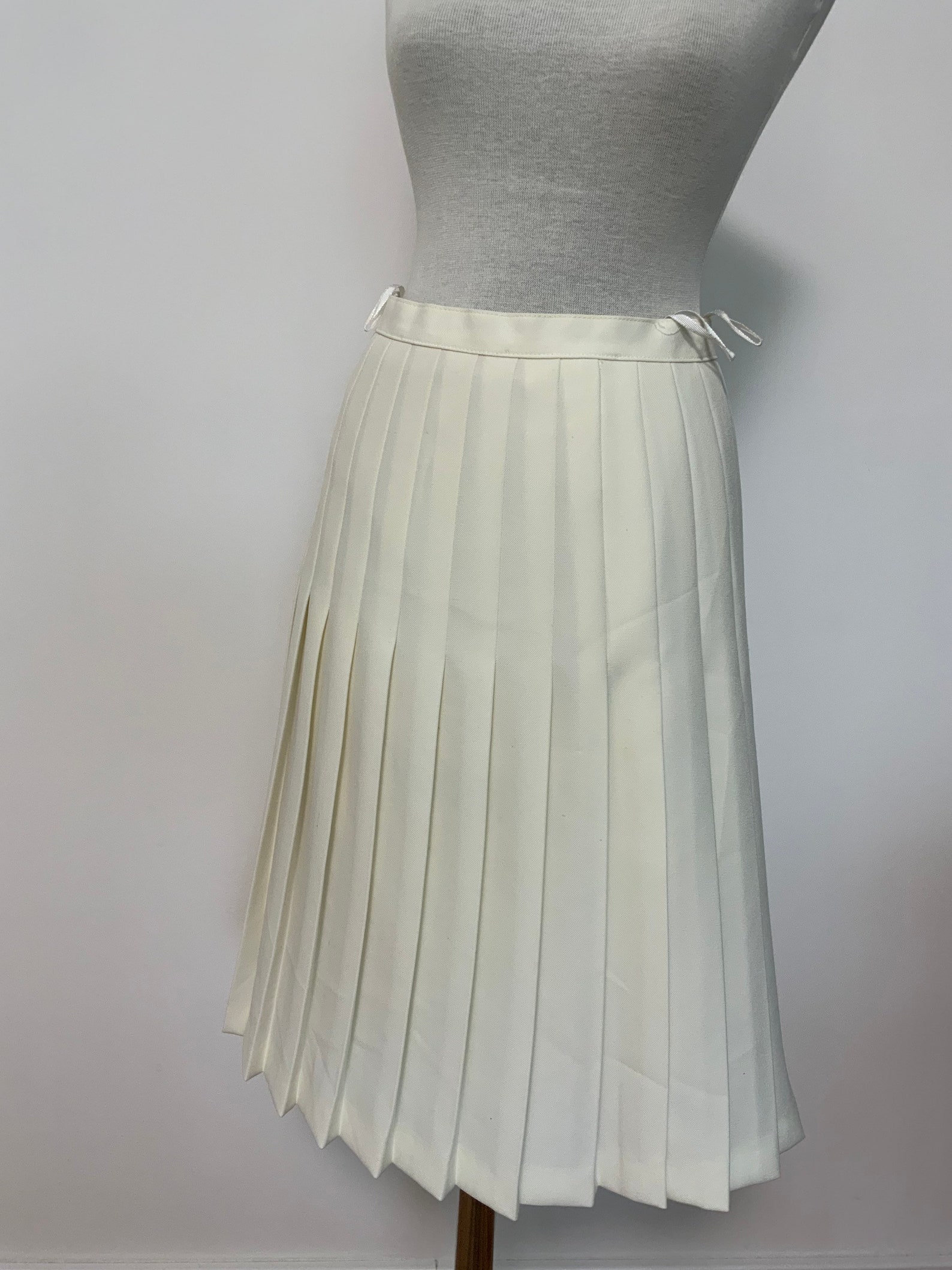 Off White Vintage Pleated Skirt Office Skirt Office Skirt - Etsy