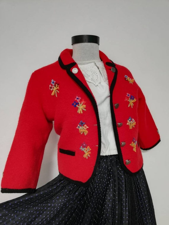 Tyrolean knit sweater, wool sweater, Austrian Car
