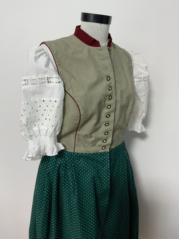 Original vintage ISOLA dirndl dress, green dirndl… - image 3