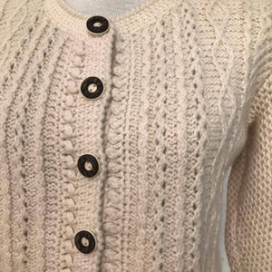 Tyrolean  sweater, wool Austrian  cardigan, Bavarian  sweater, trachten dirndl sweater, folk peasant sweater, cable knit cardigan