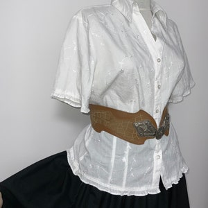 Wunderschöne bestickte Shirt, kurze Ärmel, viktorianischen Hemd, Baumwolle Bluse, Brodairie Anglaise Shirt, eduardian weiße Bluse
