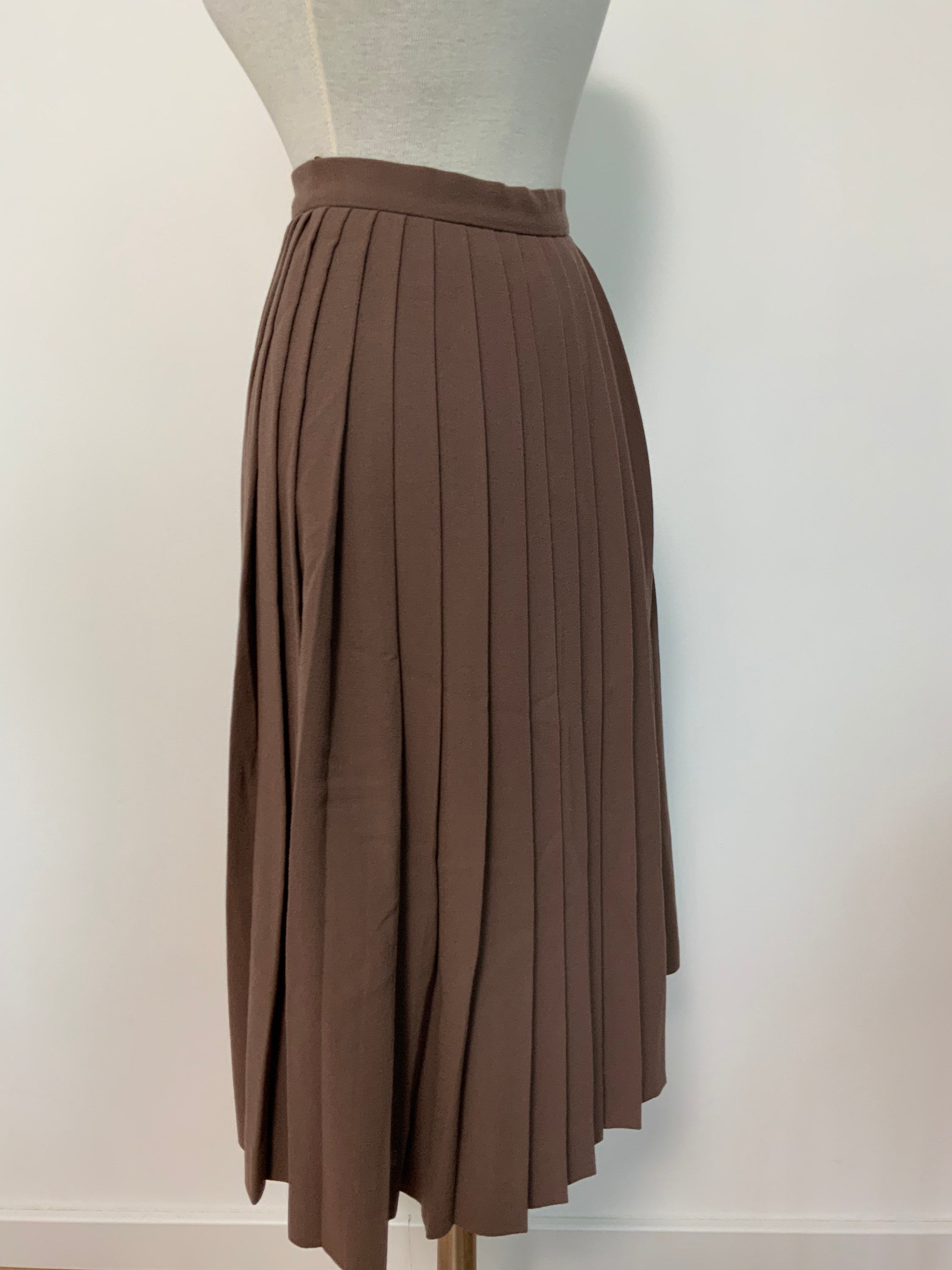 Christian DIOR Vintage pleated skirt brown skirt wool | Etsy