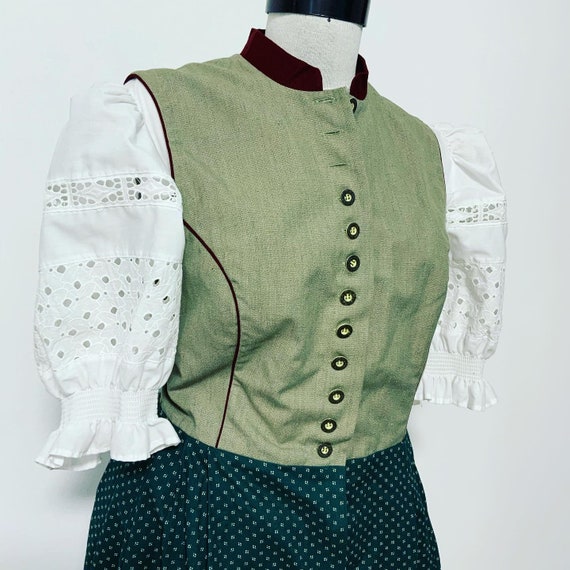 Original vintage ISOLA dirndl dress, green dirndl… - image 6