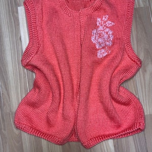 Chunky knit handmade vest, cable sweater knit, purple knit vest, short sleeves vest, folk vest, body warmer, farmhouse sweater, rustic knit