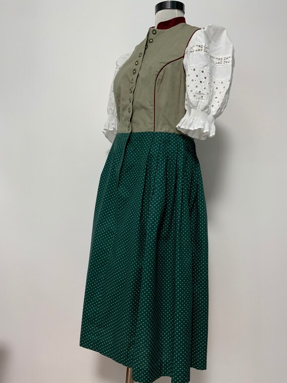 Original vintage ISOLA dirndl dress, green dirndl… - image 8