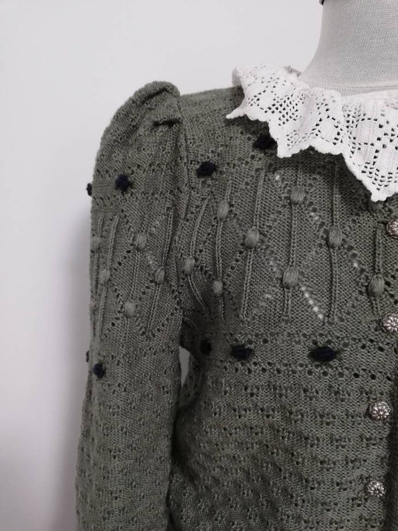Tyrolean  knit sweater, wool sweater, Austrian Ca… - image 3