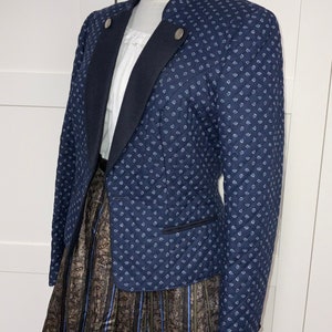 German Dirndl blazer, oktober fest jacket, blue dirndl blazer, trachten blazer, M/L size dirndl jacket