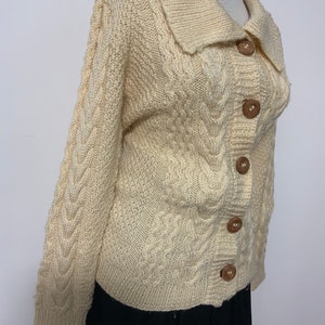 Tyrolean  sweater, wool Austrian  cardigan, Bavarian  sweater, trachten dirndl sweater, folk peasant sweater, cable knit cardigan