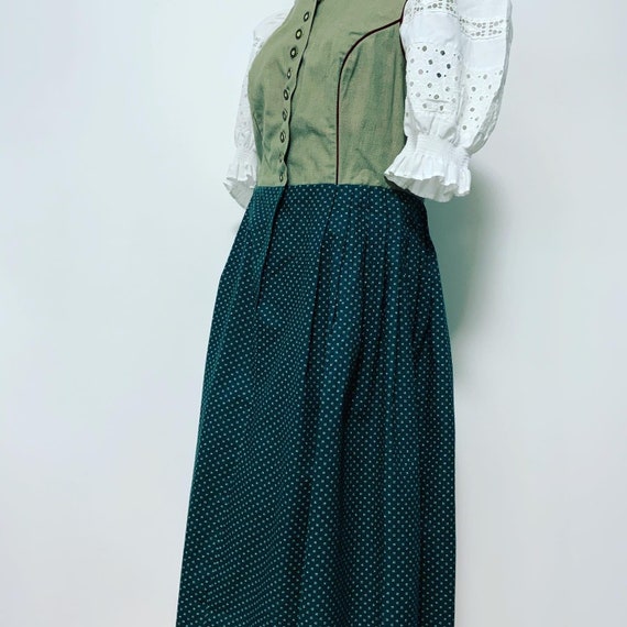 Original vintage ISOLA dirndl dress, green dirndl… - image 2