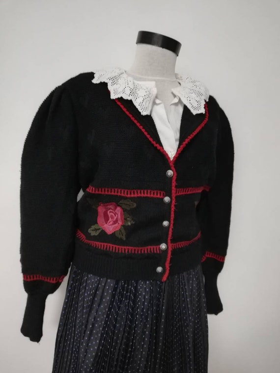 Tyrolean knit sweater, wool sweater, Austrian Car