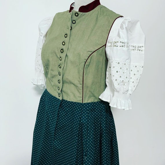 Original vintage ISOLA dirndl dress, green dirndl… - image 10