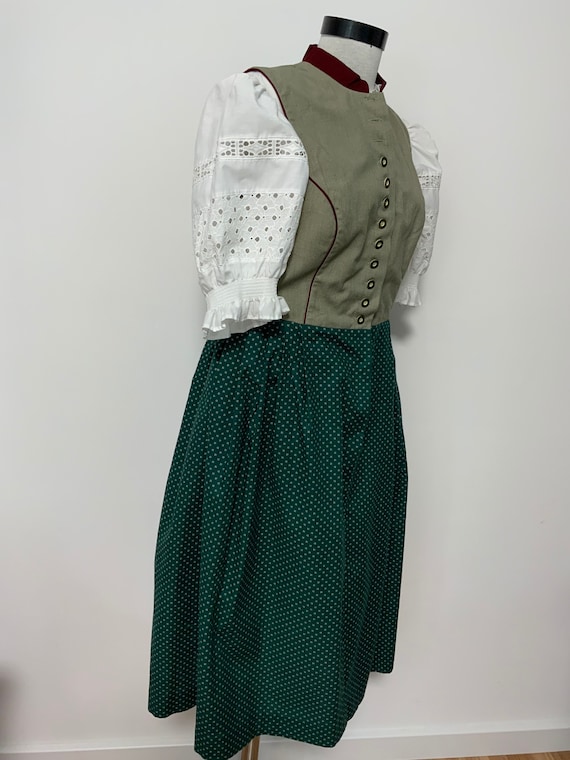 Original vintage ISOLA dirndl dress, green dirndl… - image 4
