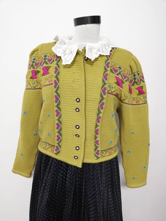 Tyrolean knit sweater, wool sweater, Austrian Car