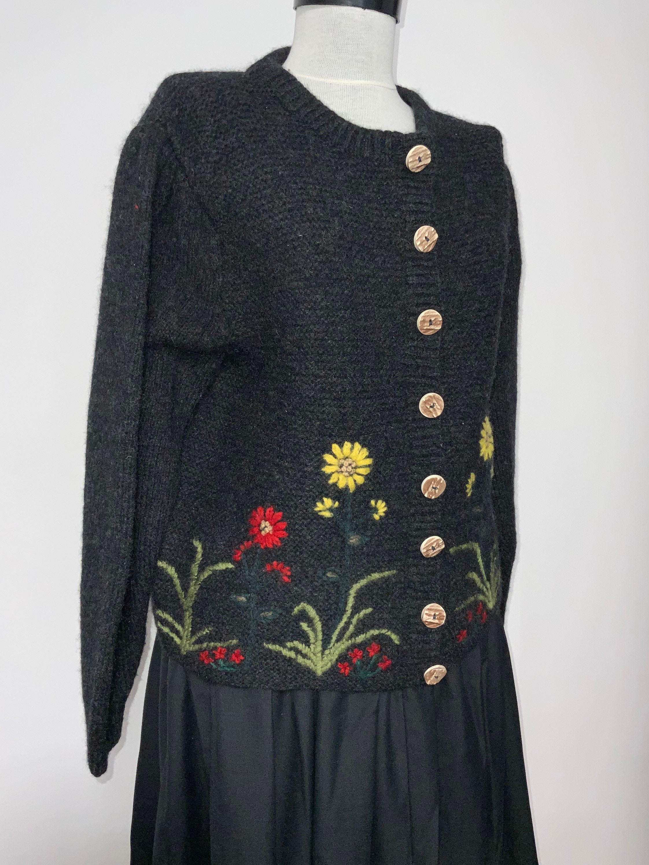 Tyrolean Knit Sweater Wool Sweater Austrian Cardigan - Etsy