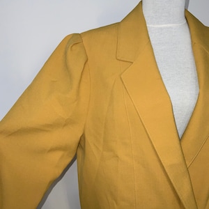 Vintage Colorful woman blazer, pop art blazer,vintage 80 s  blazer, mustard yellow blazer, Jacket , yellow suit vest, puffy sleeve blazer