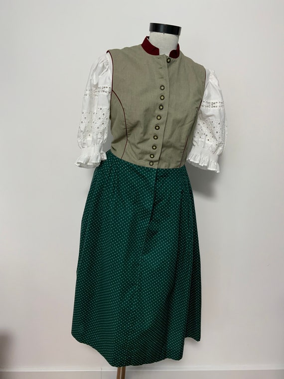 Original vintage ISOLA dirndl dress, green dirndl… - image 9