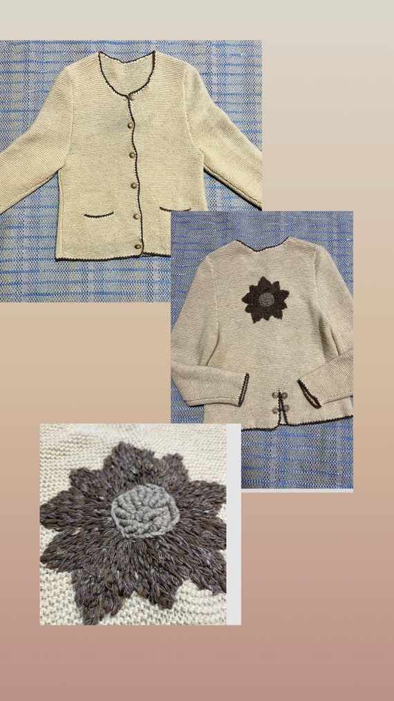 Tyrolean knit sweater, wool sweater,off white Aust