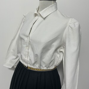 Vintage Crop Dirndl Top, White Trachten Bavarian Blouse, Oktoberfest Clothing, German Austrian fashion woman