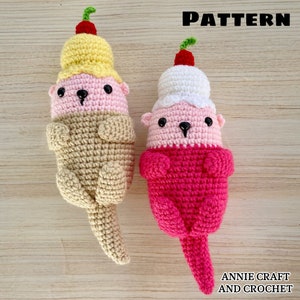 Crochet Pattern Otter Ice Cream, Crochet Pattern Otter Ice Cream, ENGLISH and ESPAÑOL